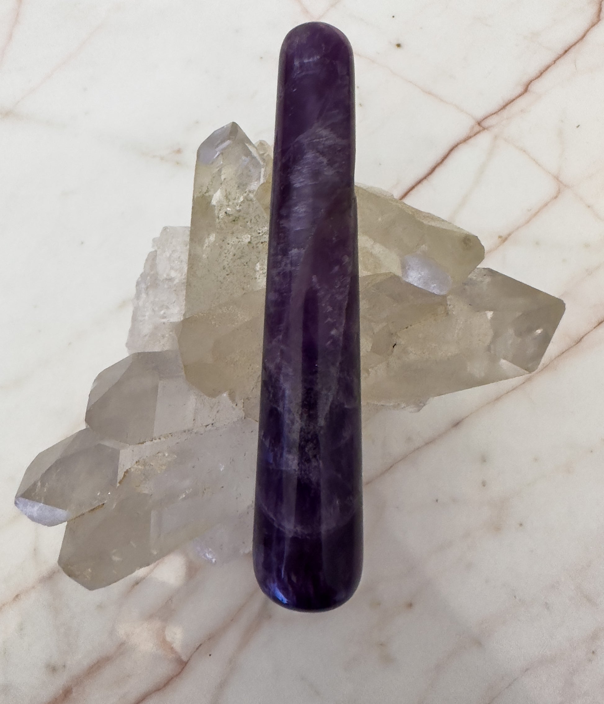 Amethyst Crystal Yoni wand