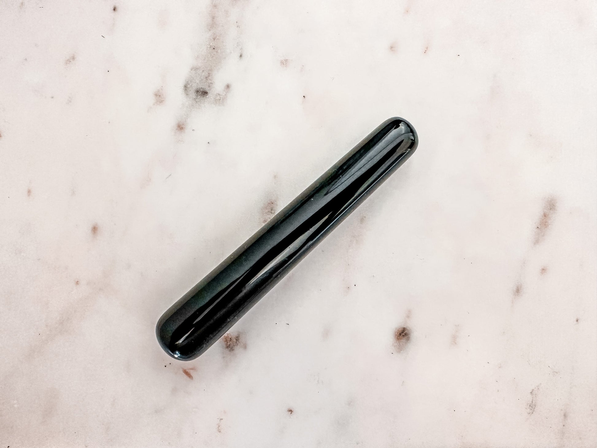 Black obsidian crystal yoni wand